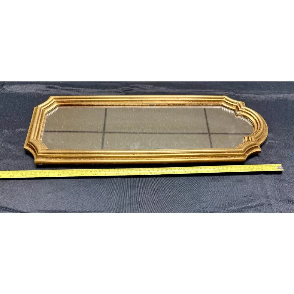 Pair Vintage Bassett Mirror Co Gold Arched Wall Mirrors Hollywood Regency 1970s